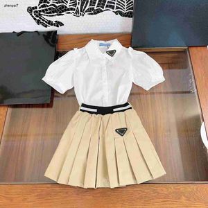 Top Kids Dress Sets per bambini tracce di binari per neonati cupole 110-160 camicia a maniche corte e gonna corta kaki 24feb20