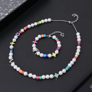 DIY handgjorda anpassade halsband med rund pärlkedja, kändis internet kändis pärla armband vår/sommar ny stil festdesigner smycken