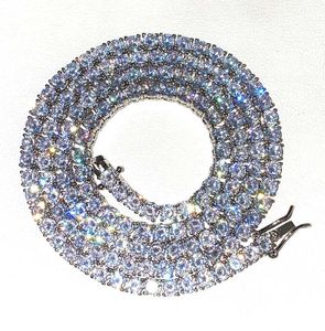 Partihandel 3mm 4mm 5mm Moissanite Tennis Chain Dropshipping Iced Out Necklace Silver VVS Diamond Men Women Fine Smyckesarmband