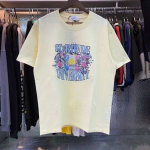 RHUDE MENS TシャツデザイナーTシャツRHUDEシャツトップクラフトマンシップRHUDE Tシャツ夏ファッションストリートカジュアルショートビーチスタイルTEES COTTON PRINTER TEE 425