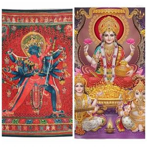 Tapestries Chakrasamvara vajravarahi lakshmi富と幸福のヒンドゥー教の女神ヴィンテージアートウォールハンギングタペストリーの飾り