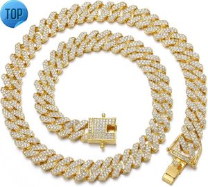 Jack Jewelry Mens Miami Cuban Chain Necklace 12mm Diamond Claw Cuban Chain 18/20/24 Length Hip Hop Jewelry with Gift Box