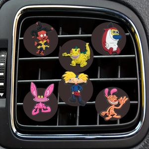 Fordonstillbehör Little Ghost och Paris Cartoon Car Air Vent Clip Freshener Clips per ersättningsbalsam för Office Ho Otufq