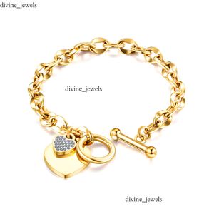 Tiffanyjewelry Designer Armband Tiffanyjewelry Armband Instagram Love rostfritt stål smycken Tiffanyjewelry Heart High Titanium Armband 585