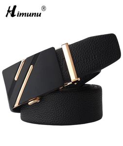 Himunu Fashion Cowhide Men Belt Belt Designer Cinture di lusso per uomo Fibbre in metallo Brand Belt Man Teenager ZJ045909543