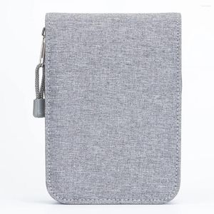 Slots Canvas Pen Bag Fountain Case Rollerball Gray Waterproof Display Holder Organizer