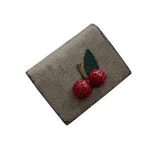 Carteira de designer de morango de jardim Mulheres carteira curta mini -cadeia bolsas de fivela hasp slots de cartão de crédito woman woman moda de luxo