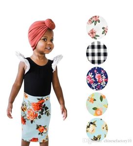 Roupas de saia lápis de meninas bebês garotas de flores estamadas de flores menina floral garotinha roupas de menina um vestido de linha5677723