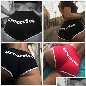 Women'S Shorts Summer Women Female Bodycon Beach Boho Casual Letter Workout Fitness Ladies High Waist Drop Delivery Apparel Womens Cl Dhmnd