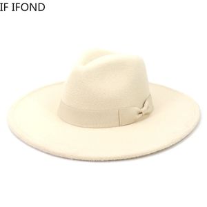 Cappelli da donna grande brim da donna inverno donne autunnali eleganti retrò cappello da fedora cappello da cintura abito formale cappello formale 240515