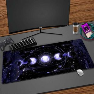 Mouse Pads Wrist Rests Night view Moon Star Mouse Pad Girly Accessories Playmats Cute Carpets Lapto Gamer Purple Pink Magic Large Keyboard MouseMat J240510