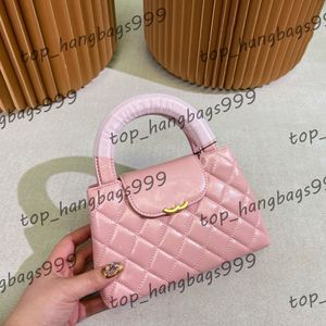 Pink Color 23k Girls Classic Mini Quilted bolsas com correntes de ouro Bolsas de cosméticos crossbody Bolsa de vaidade de grande capacidade 20x12cm