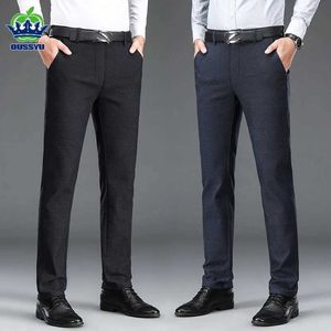 Herrenhosen Neue Herbst Klassische Herren Anzug Pants Business Fashion Black Blue Elastic Fit Formal Hosen Männliche Markenkleidung 38 40 Y240514