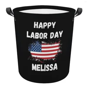 Laundry Bags Happy Labor Day Melissa Dirty Basket Folding Clothing Storage Bucket Home Waterproof Organizer With Handles Ha