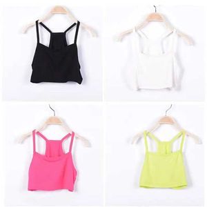 Vest Candy Color Kidswear Modelo de algodão Top Adequado para meninas adolescentes e meninas Camisole Kids Singles Childrens Underwear Clothingl2405