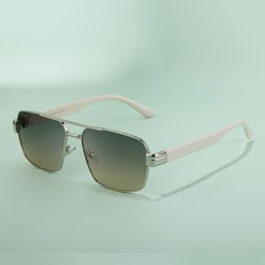 Trendy Square Pilot Sunglasses Patchwork Metal Frame And PC Legs Fashion Trucker Drive Sun Glasses