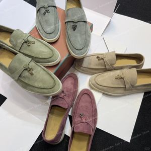 LP Pianas Loafers Bayan Erkekler Elbise Ayakkabı It Tasarımcı Lüks Moda Erkekler İş Deri Düz Süet Süet İnek Deri Oxfords Sıradan Mokasinler Tembel Ayakkabı Boyutu 35-45