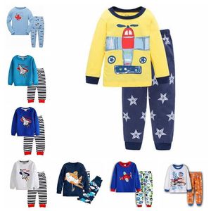 Pajamas Spring/Autumn Childrens Pajamas Childrens Pajamas Animal Pajamas 2-7-year-old Girls and Boys Striped Pajamas Aircraft Pajamas Baby Pajamas d240515