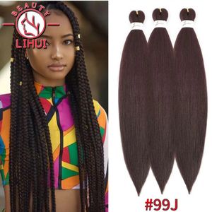 Synthetic Easy Braiding Hair Pre Stretched Ombre Crochet Braids Hair Long Yaki Straight Jumbo Braid 16/26inch 240506