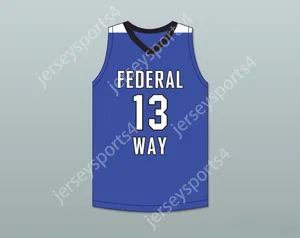 Anpassad Nay Mens Youth/Kids Tari Eason 13 Federal Way High School Eagles Blue Basketball Jersey 1 Top Stitched S-6XL