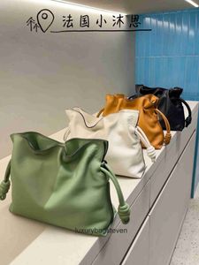 Loeiwe High End Designer Flamencos Womens Bag 소형 구름 가방 드로우 스트링 주름 가방 싱글 어깨 크로스 바디 백 오리지널 1 : 1 진짜 로고와 상자