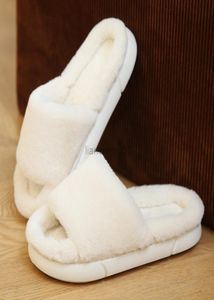 2022 Women Slippers Winter y Thick Platform Home Warm Plush Slides Men Non-slip Flip Flops Indoor Cotton Shoes G2208168751678