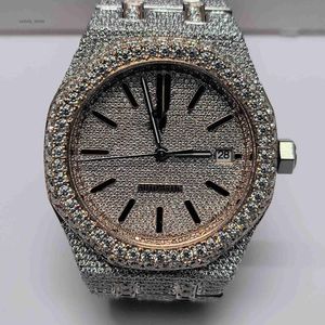 Hip Hop mrożony najnowszy design zegarek na nadgarstek Sparkling Moissanite Diamonds VVS Clarity Hip Hop Style Zegarek dla mężczyzn kobiety
