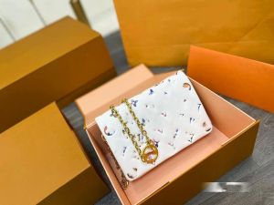 Handtasche Crossbody Bag Luxus Frauen Designerumschlag Cowhide geprägte Kettenbeutel
