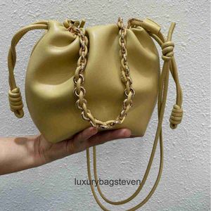 Loeiwe High end Designer Flamencos bags for womens New style lucky bag mini bag with genuine leather texture underarm womens bag bucket drawstring cloud bag Original