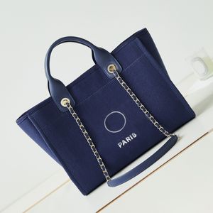 9A Designer Fashion Canvas Bags Läderhandtag strandväska med broderade bokstäver och mönster stora kapacitetskomposit totes