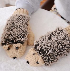 Women's Winter Cartoon Gloves Without Fingers Knitting Wool Warm Mittens Fingerless Glove S10252143876