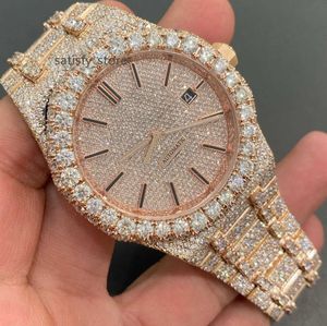 Helt Moissanite Diamond Iced Out Hip Hop -handgjorda handledsur för män med anpassa urtavla och unika designade