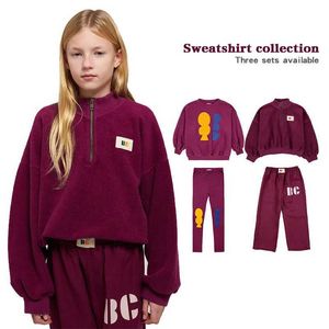 Set di abbigliamento BC 2023 Autunno/Winter Girls Trendy Fresco Pullover con cerniera per ragazzi Set di pantaloni dritti per ragazzi per bambini Sweaterl2405