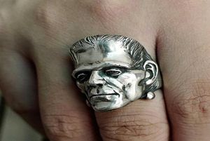 Science Fiction Victor Frankenstein Rings Punk Horror Scientist Rostfritt stål Skull Ring Men039S Biker Jewelry330E5228579