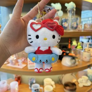 2024 cartoon anime corduroy plush fleece cat keychain pendant doll girl backpack pendant plush pendant gift factory wholesale in stock