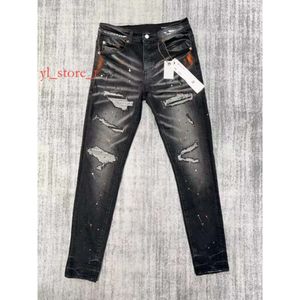 Lila jean designer stack jeans gata hip-hop män broderi quiltning rippad vintage byxa mens fold smala mager mode jeans jeans baggy d9