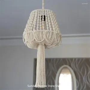 Tapisserier Nordic Style Chandelier Lampskärm Hängande lampa täcker takhängen för hem sovrum ljuskronor dekorativ