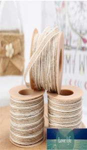 10mroll Jute Burlap Rolls Hessian лента с кружевным винтажным деревенским украшением свадебной вечеринки DIY Ремесленные подарки на рождественские подарки FA8741694