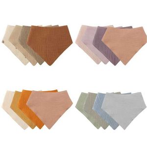 Bibs Burp panni 4 pezzi di morbido Triangolo di cotone Sciarpa Solido Color Bubbinamento per alimentazione per bambini Slifori Saliva Banda Banda Banda tessuto