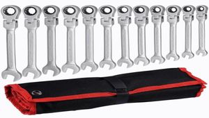 Flex Head Ratcheting Wrench SetCombination Ended Skinker Kits Chrome Vanadium Steel Hand Tools Socket Key Ratchet Set 2204286148850