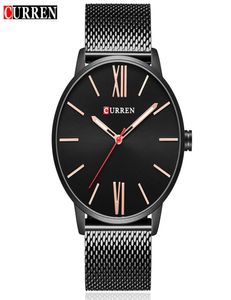 Brand di lusso Curren Simple Big Dial Ultrathin Fashion Business Men Watch Full Steel Quartz Male Clock Reloj Hombre Montre Homme1866456