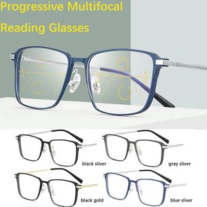 Reine Lesebrille Multifokale progressive Brille Ultra-Light Square Rim Hohe Qualität siehe weit in der Nähe von Presbyopia Gafas 240508