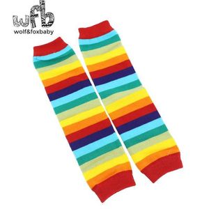 Kids Socks Retail Striped Colored Rainbow Ankle Socks Free Shipping! Childrens stock knee patch leg patch Warmers childrens foot strap 2014 newL2405