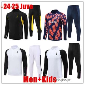 25 Новый Juve Track Clesuits Soccer Team Training Suits 23 24 мужчины и детские футбольные майки для бега