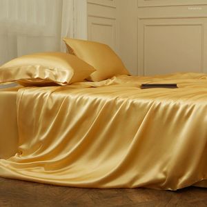 Set di biancheria da letto 25 momme 6a set di seta di gelso con piumino cover fogli con foglio di lussuoso foglio da letto di lussuoso coppia