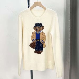 RL Designer Women Knits Bear Print Graphic Bear Sweater Ralp Laurens свитер. Пуловая вышивка модные классические классические вязаные свитера повседневная уличная одежда Harajuku 916