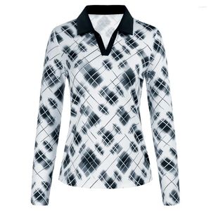 Kobiety Polos JS Side Slit Sports Shirt z długim rękawem