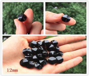 20pcs Highgrade Black Crystal Gemstone Buttons Botões de costura para cristal de camisa para vestuário Acessórios de costura 12mm4065059