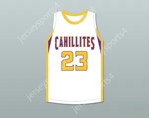 Anpassad ungdom/barn Jalen Duren 23 Romersk-katolska gymnasiet Cahillites White Basketball Jersey 4 Stitched S-6XL