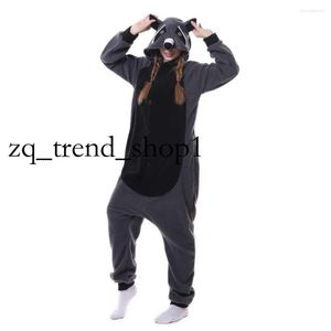 Новые Onesies Pajama Raccoon аниме костюмы косплей Kigurumi Anime Anime Взрослые кошка медведь -акула драконкамный комбинезон рождественский подарок 488